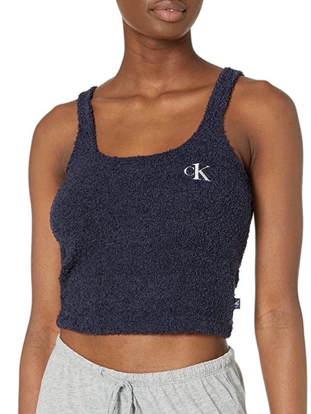 Calvin Klein CK One Plush Lounge Tank Top, Dark Blue, M